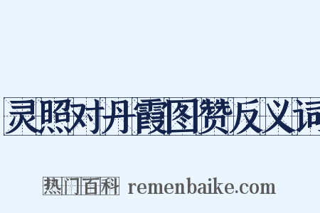 灵照对丹霞图赞反义词是什么意思的图片